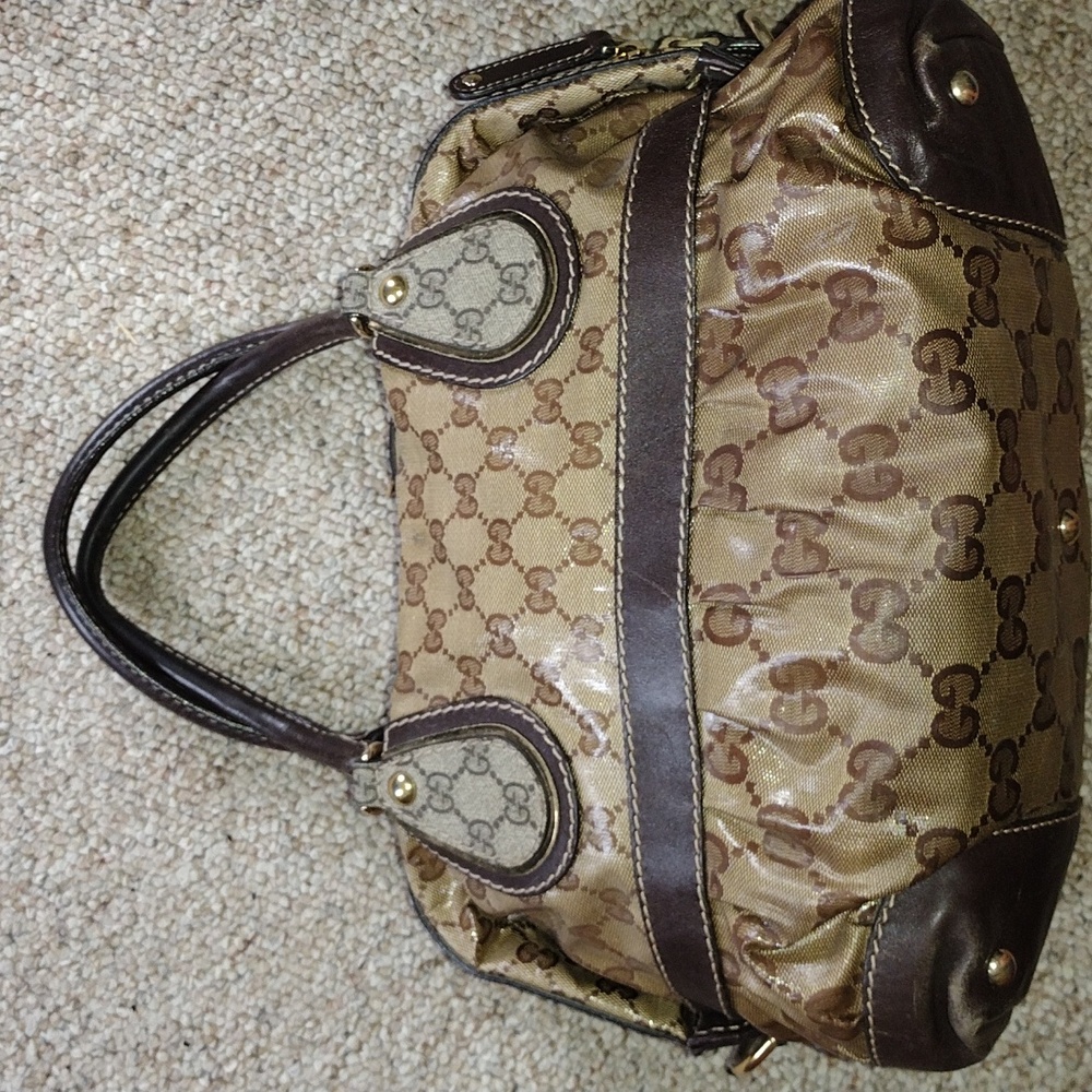 Gucci Brown Satchel with Monogram Canvas